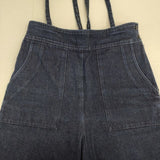 Bilitis dix-sept ans バックウエストゴム仕様 デニムサスペンダーワイドパンツ 定価34560円 2912-365B パンツ ブルー レディース ビリティス ディ セッタン【中古】6-0719G∞