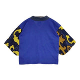 SOU・SOU 伊勢木綿 怒涛 どとう 半袖 こそでふうび わらべぎ Lサイズ キッズ 半袖Ｔシャツ カットソー ブルー レディース ソウソウ【中古】6-0718S∞