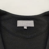 MARGARET HOWELL MILLED WOOL 578-5251201 プルオーバーVネック ニット切替 ベスト 25AW ブラック レディース マーガレットハウエル【中古】6-0916T♪
