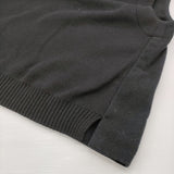 MARGARET HOWELL MILLED WOOL 578-5251201 プルオーバーVネック ニット切替 ベスト 25AW ブラック レディース マーガレットハウエル【中古】6-0916T♪