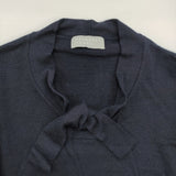 MARGARET HOWELL SEMI WORSTED WOOL KNIT 578-3263007 定価37400円 ウール ボウタイ セーター ニット 23AW ネイビー レディース マーガレットハウエル【中古】6-0916T♪