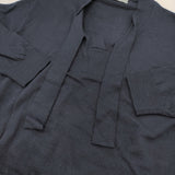 MARGARET HOWELL SEMI WORSTED WOOL KNIT 578-3263007 定価37400円 ウール ボウタイ セーター ニット 23AW ネイビー レディース マーガレットハウエル【中古】6-0916T♪