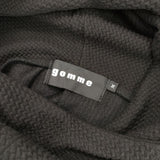 gomme 日本製 ワッフル フード付き 裾ドローコード ワンピース ブラック レディース ゴム【中古】6-0713M∞