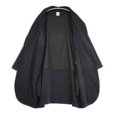 mon sakata コットン フロントホック コート ブラック ネイビー レディース モンサカタ【中古】6-0712M∞