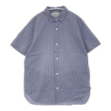 YAECA コンフォートシャツ リラックス 定価20900円 62142 チェック 半袖シャツ ブルー BLUE-CH レディース ヤエカ【中古】6-0615S∞