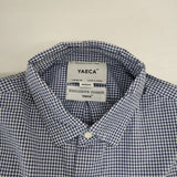YAECA コンフォートシャツ リラックス 定価20900円 62142 チェック 半袖シャツ ブルー BLUE-CH レディース ヤエカ【中古】6-0615S∞
