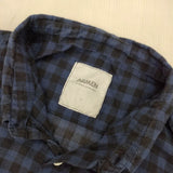 ARMEN インド製 コットン ボイルギンガムチェック 長袖シャツ 23SS ネイビー ブラック レディース アーメン【中古】6-0712M∞