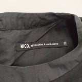nicholson and nicholson コットンオーガンジー 半袖プルオーバーブラウス シアー素材 定価18700円 サイズ38 ブラウス シャツ ブラック レディース ニコルソンアンドニコルソン【中古】6-0525S◎