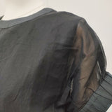 nicholson and nicholson コットンオーガンジー 半袖プルオーバーブラウス シアー素材 定価18700円 サイズ38 ブラウス シャツ ブラック レディース ニコルソンアンドニコルソン【中古】6-0525S◎