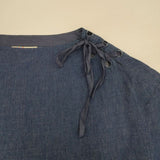 Traditional Weatherwear LACE UP DORMAN BIG TOP レースアップ デニム ブラウス シャツ ブルー レディース トラディショナルウェザーウェア【中古】6-0608S∞
