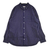 NEST ROBE CONFECT インディゴ ウェザーストライプ レギュラーカラーシャツ 定価24200円 02231-0039 サイズ3 長袖シャツ ネイビー メンズ ネストローブコンフェクト【中古】6-0513M∞