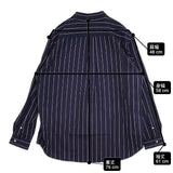 NEST ROBE CONFECT インディゴ ウェザーストライプ レギュラーカラーシャツ 定価24200円 02231-0039 サイズ3 長袖シャツ ネイビー メンズ ネストローブコンフェクト【中古】6-0513M∞