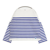 ORCIVAL ボーダー フランス製 バスクシャツ サイズ1 長袖Ｔシャツ カットソー ロンＴ ホワイト ブルー レディース オーシバル/オーチバル【中古】6-0713M∞