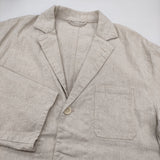 UpcycleLino WIFE&HUSBAND atelier coat アトリエコート 定価35200円 サイズ1 リネンコットン コート ベージュ レディース アップサイクルリノ【中古】6-0418M♪