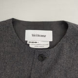 veritecoeur WOOLベスト 定価30800円 ST-195 ノースリーブ ウール ジレ サイズF 日本製 ベスト グレー レディース ヴェリテクール【中古】6-0923T∞