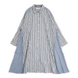 AS KNOW AS PLUS コットンポリエステル ストライプ シャツワンピ ワンピース ブルー ホワイト レディース アズノウアズ【中古】6-0713M∞