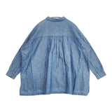 Ordinary fits シャンブレー インディゴ サイズ0 ブラウス シャツ ブルー レディース オーディナリーフィッツ【中古】6-0713M∞