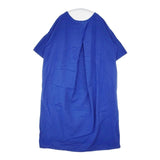 maillot リネンコットン バックタック linen rich back tuck half sleeve shirt-OP MAS-24112 製品染め 半袖 ワンピース ブルー レディース マイヨ【中古】6-0608S∞