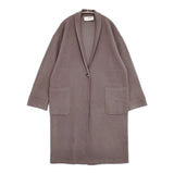 three dots Felt sweater coat cardigan フェルトセーターコートカーディガン 定価45100円 ロング カーディガン ink black グレージュ系 レディース スリードッツ【中古】6-0414T♪