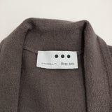 three dots Felt sweater coat cardigan フェルトセーターコートカーディガン 定価45100円 ロング カーディガン ink black グレージュ系 レディース スリードッツ【中古】6-0414T♪