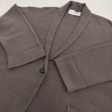 three dots Felt sweater coat cardigan フェルトセーターコートカーディガン 定価45100円 ロング カーディガン ink black グレージュ系 レディース スリードッツ【中古】6-0414T♪