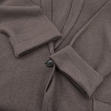three dots Felt sweater coat cardigan フェルトセーターコートカーディガン 定価45100円 ロング カーディガン ink black グレージュ系 レディース スリードッツ【中古】6-0414T♪