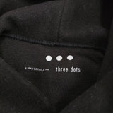 three dots 新品 Wooly jersey hooded top ウール ジャージー サイズS 定価27500円 WJ2002Y パーカー ブラック レディース スリードッツ【中古】6-0414T♪