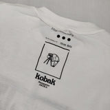 three dots 小林昭 グラフィックTシャツ AKIRA KOBAYASHI サイズS 長袖Ｔシャツ カットソー ロンＴ ホワイト レディース スリードッツ【中古】6-0713M∞