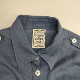 cloth&cross Hug O War リネン プルオーバーシャツワンピース 貝釦 ベルト付き ワンピース ブルー レディース クロス＆クロス ハグオーワー【中古】6-0615S∞