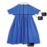 Curensology コットン ワイドギャザーワンピース ドレス 定価35200円 サイズ36 CL209017ER ワンピース ブルー レディース カレンソロジー【中古】6-0515S◎