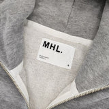 MHL./LOOPWHEELER 595-7269506 ジップアップ LIGHT LOOPBACK COTTON JERSEY パーカー グレー レディース エムエイチエル/ループウィラー【中古】6-0713M∞