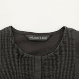 mizuiro-ind pin tuck long op 定価19800円 1-250006 ピンタックドレス コットン 比翼ボタン ワンピース ブラック レディース ミズイロインド【中古】6-0521M∞