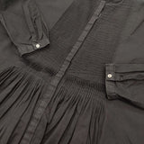 mizuiro-ind pin tuck long op 定価19800円 1-250006 ピンタックドレス コットン 比翼ボタン ワンピース ブラック レディース ミズイロインド【中古】6-0521M∞