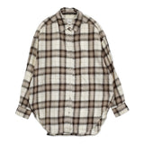 Spick and Span メタルボタンオンブレーチェックルーズシャツ 定価19800円 長袖シャツ 25AW ホワイト ベージュ レディース スピックアンドスパン【中古】6-0414T♪
