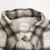 Spick and Span メタルボタンオンブレーチェックルーズシャツ 定価19800円 長袖シャツ 25AW ホワイト ベージュ レディース スピックアンドスパン【中古】6-0414T♪