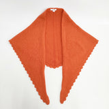THROW スロー LUCA Lace Trim Triangle Scarf ニットストール スカーフ 三角 定価29700円 TH252-S12K ストール オレンジ レディース【中古】6-0903T◎