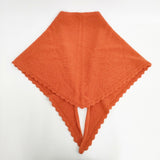 THROW スロー LUCA Lace Trim Triangle Scarf ニットストール スカーフ 三角 定価29700円 TH252-S12K ストール オレンジ レディース【中古】6-0903T◎
