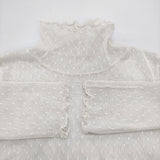 Spick and Span ドットチュールハイネックプルオーバー 定価8250円 カットソー ホワイト レディース スピックアンドスパン【中古】6-0421M♪