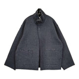 qiri Denim/freece needle punch オーバージャケット ニードルパンチフリース 定価35200円 ジャケット 25AW ネイビー レディース キリ【中古】6-0916T♪