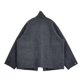 qiri Denim/freece needle punch オーバージャケット ニードルパンチフリース 定価35200円 ジャケット 25AW ネイビー レディース キリ【中古】6-0916T♪