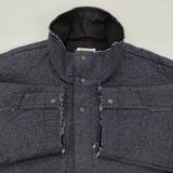 qiri Denim/freece needle punch オーバージャケット ニードルパンチフリース 定価35200円 ジャケット 25AW ネイビー レディース キリ【中古】6-0916T♪