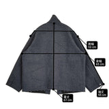 qiri Denim/freece needle punch オーバージャケット ニードルパンチフリース 定価35200円 ジャケット 25AW ネイビー レディース キリ【中古】6-0916T♪