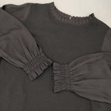 sosotto 異素材切り替え ブラウス シャツ ブラック レディース ソソット【中古】6-0713M∞