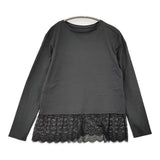 Spick and Span レースドッキングレイヤードカットソー 定価9900円 長袖Ｔシャツ ロンＴ 26SS ブラック レディース スピックアンドスパン【中古】6-0421M♪