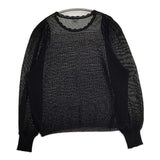 IENA LA BOUCLE EUFORIA柄編みプルオーバー 定価18700円 シアー セーター ニット ブラック レディース イエナラブークル【中古】6-0713M∞