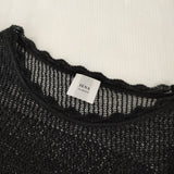 IENA LA BOUCLE EUFORIA柄編みプルオーバー 定価18700円 シアー セーター ニット ブラック レディース イエナラブークル【中古】6-0713M∞