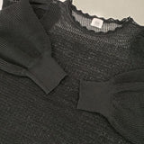 IENA LA BOUCLE EUFORIA柄編みプルオーバー 定価18700円 シアー セーター ニット ブラック レディース イエナラブークル【中古】6-0713M∞