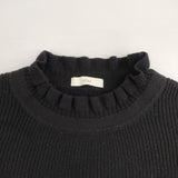 sloe スロウ フリルカラー 3105876 コットン セーター ニット ブラック レディース【中古】6-0924M∞