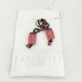 SATELLITE PARIS フラワーモチーフ ストーン ピアス ピンク レディース サテリットパリ【中古】6-0527G∞