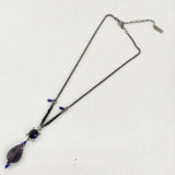 SATELLITE PARIS ストーン ビジュー ネックレス シルバー ブルー レディース サテリットパリ【中古】6-0527G∞